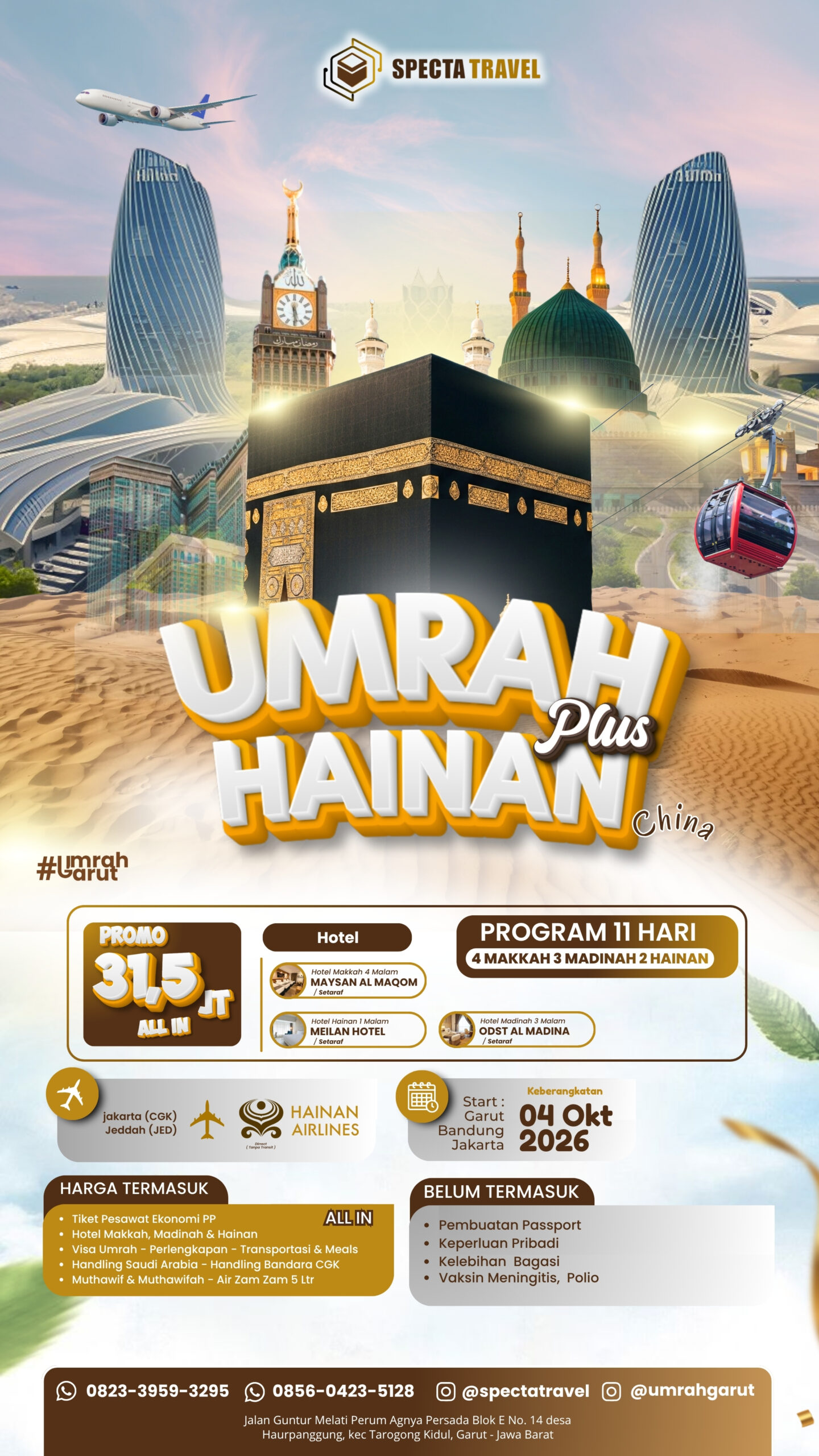 Wujudkan Impian Ibadah Sekaligus Wisata: Specta Travel Buka Pendaftaran Program Umrah Plus Hainan China 2026